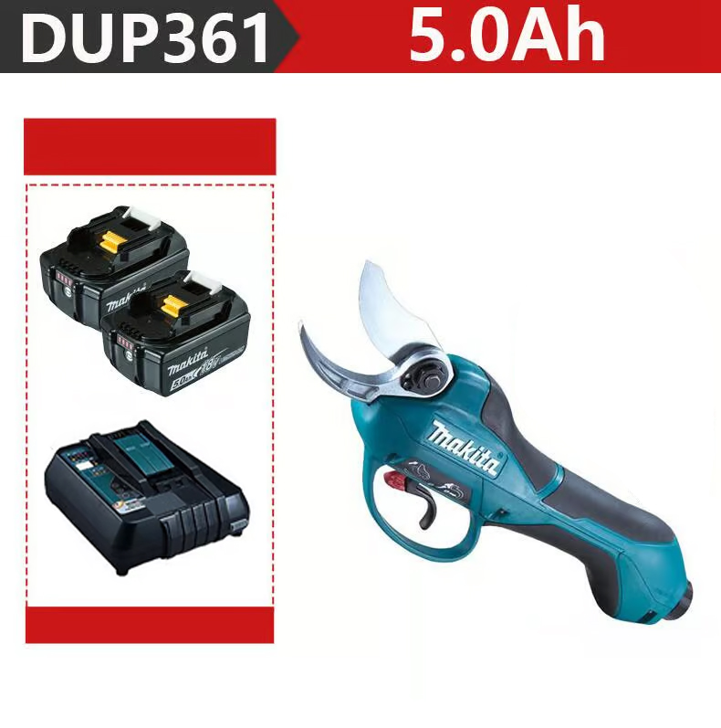  [MAKITA DUP361PT2 metszőolló 1000W+ két 5,0 Ah-s akkumulátor 36V+ töltő]Az akkumulátor élettartama 6 óra