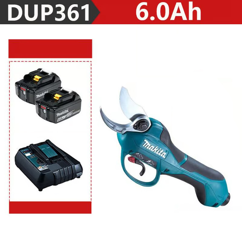  [MAKITA DUP361PT2 metszőolló 2000W+ két 6,0 Ah-s akkumulátor 48V+ töltő]Az akkumulátor élettartama 12 óra